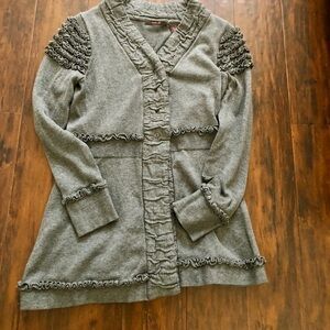 Dark Heather Gray Button-Up Sweater